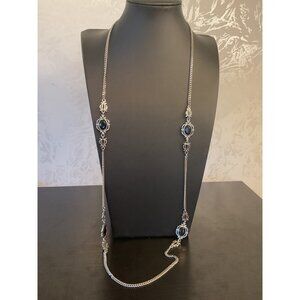 Vintage Sarah Coventry Silver-Tone Necklace With Black Stones